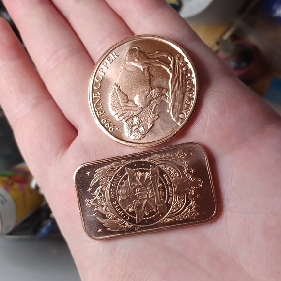 2oz copper Bar/Round Bundle 1oz Buffalo Round 1oz Standing Liberty bar .999 fine - Picture 2 of 5